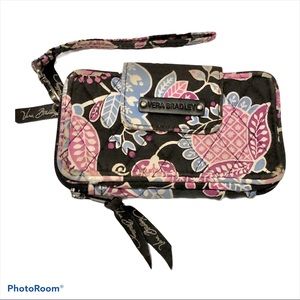 Vera Bradley Alpine Floral Wallet Black Used